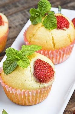 Muffins Bio à la confiture de fraises naturéO