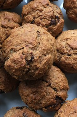 Muffins vegans à la banane et au chocolat