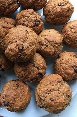 Muffins vegans à la banane et au chocolat