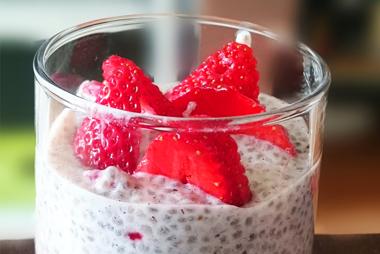 Pudding aux fraises et à la crème de chia