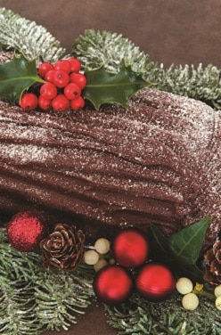 Bûche de noël cacao et poires