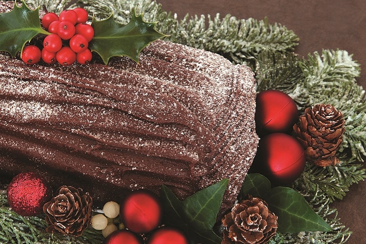 Bûche de noël cacao et poires