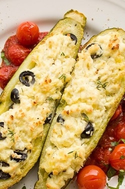Courgettes farcies au tofu