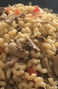 Risotto de coquillettes blanches aux champignons
