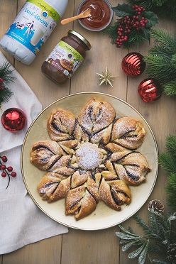 Brioche flocon de neige à la pâte à tartiner noisettes cacao naturéO