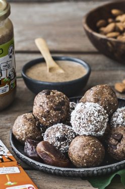 Energy Balls flocons d’avoine, chocolat et purée d’amandes