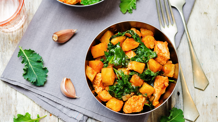 Poulet et patates douces rôties au sirop d’érable