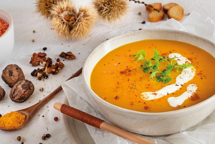 VELOUTÉ COCO LENTILLES CORAIL.