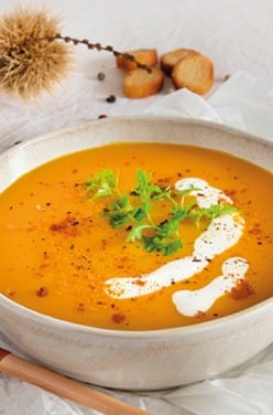 VELOUTÉ COCO LENTILLES CORAIL.